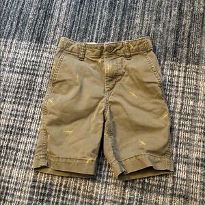 GAP Kids Olive Green Shorts with Yellow Accent Shark pattern size 7Slim